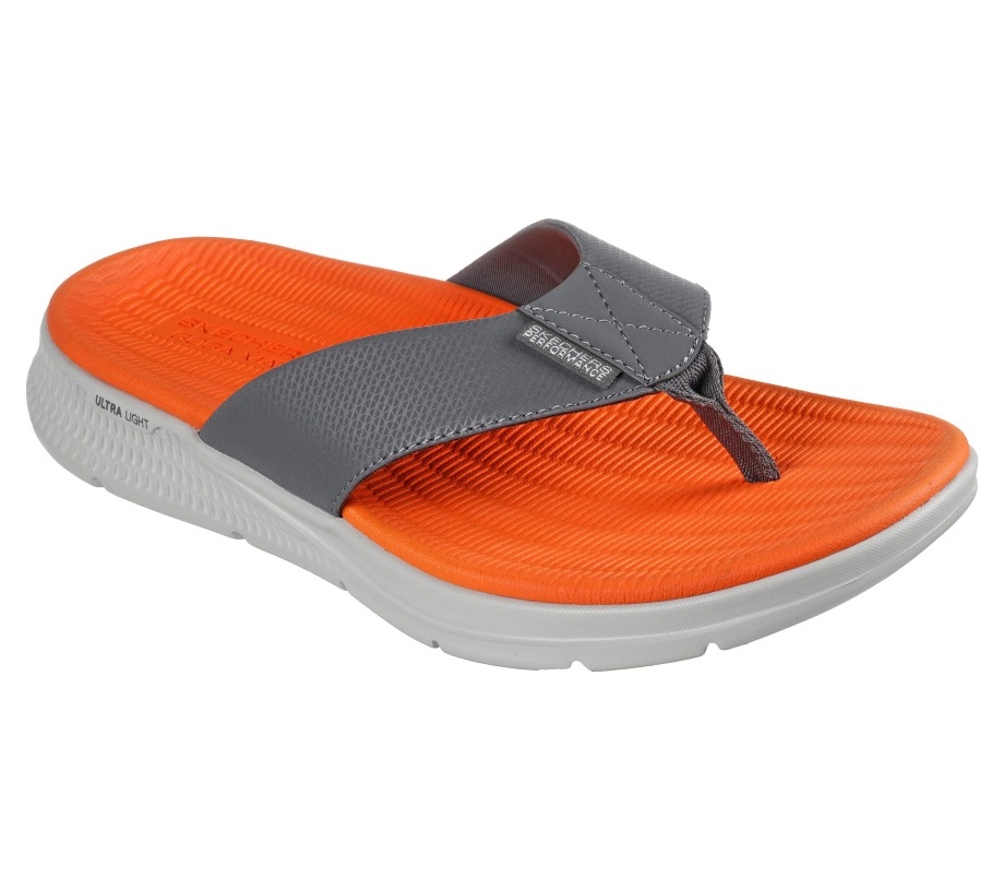 GO Consistent Sandal Synthwave Skechers Gray Orange