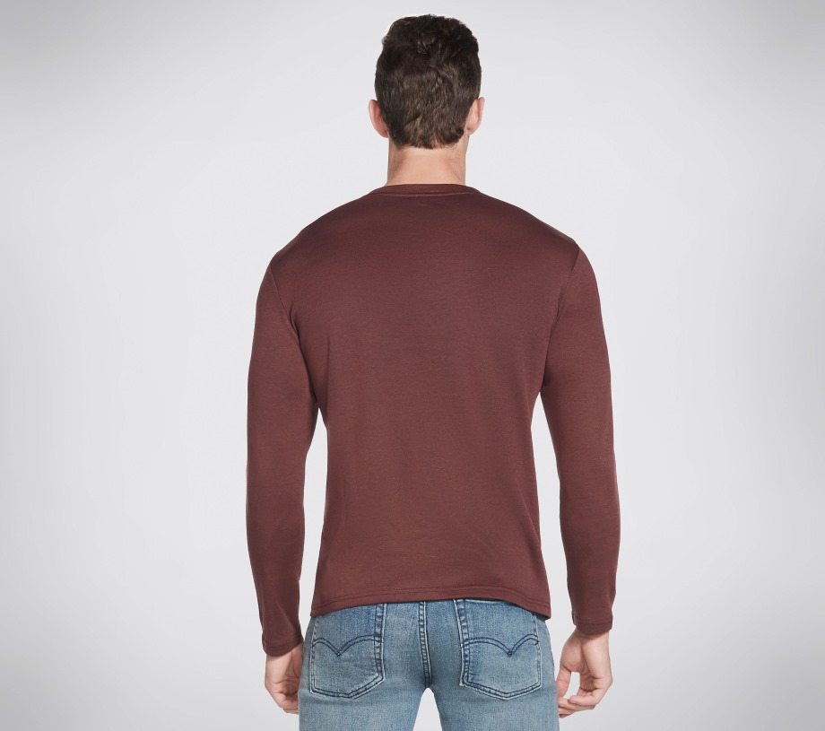Apparel GOknit Pique Henley Skechers Dark Brown