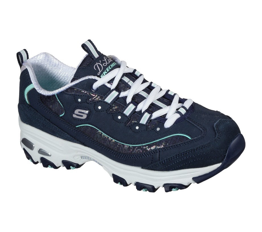 D'Lites Sparkling Rain Navy Aqua Skechers