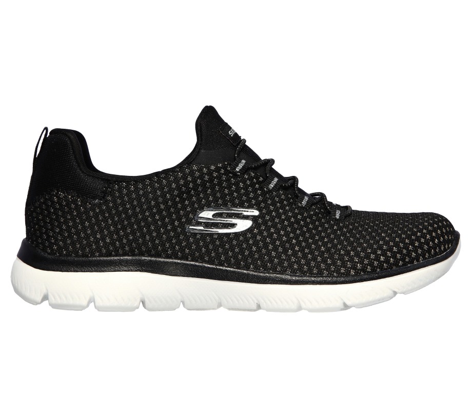 Summits Bright Bezel Skechers Black Silver