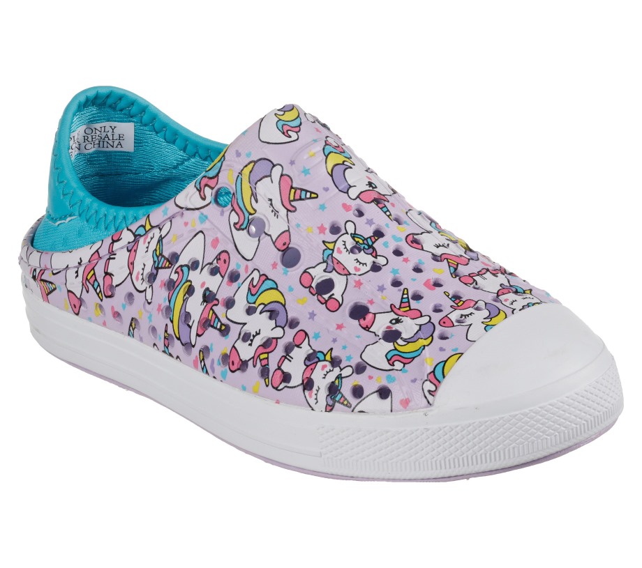 Foamies Guzman Steps Lavender Aqua Skechers