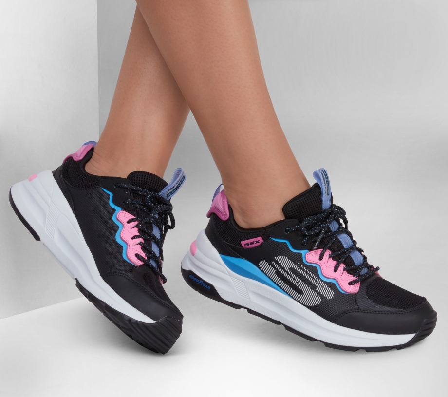 Global Jogger Fresh Strike Skechers Black Blue Pnk