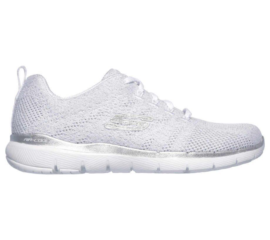 Flex Appeal 3.0 Metal Works Skechers White Silver