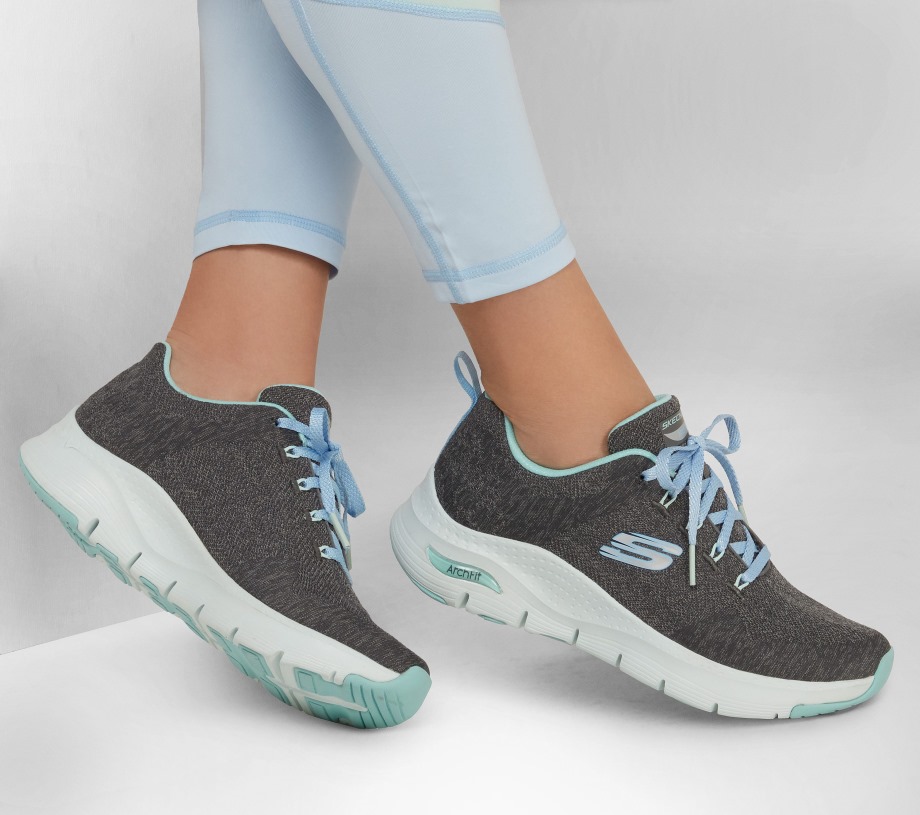 Arch Fit Comfy Wave Skechers Charcoal Turquoise