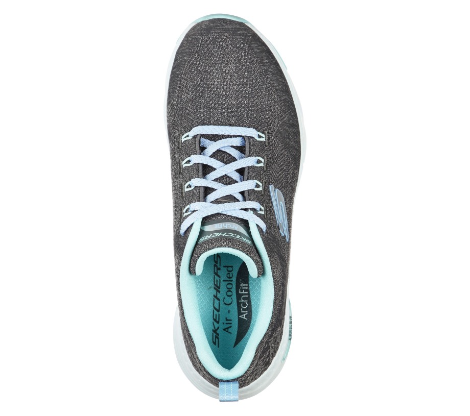 Arch Fit Comfy Wave Skechers Charcoal Turquoise
