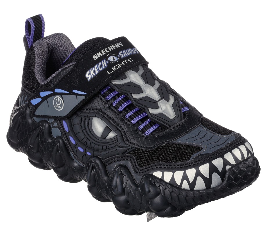 Skech-O-Saurus Lights Dino-Tracker Skechers Black Charcoal