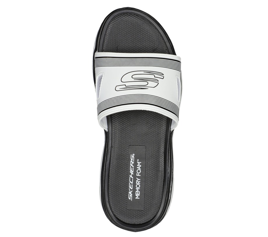 Glide-Step Sport Sandal White Black Skechers