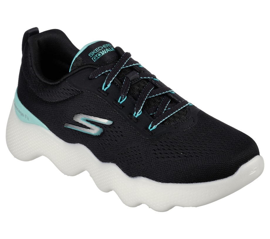 GO WALK Massage Fit Skechers Black Turquoise