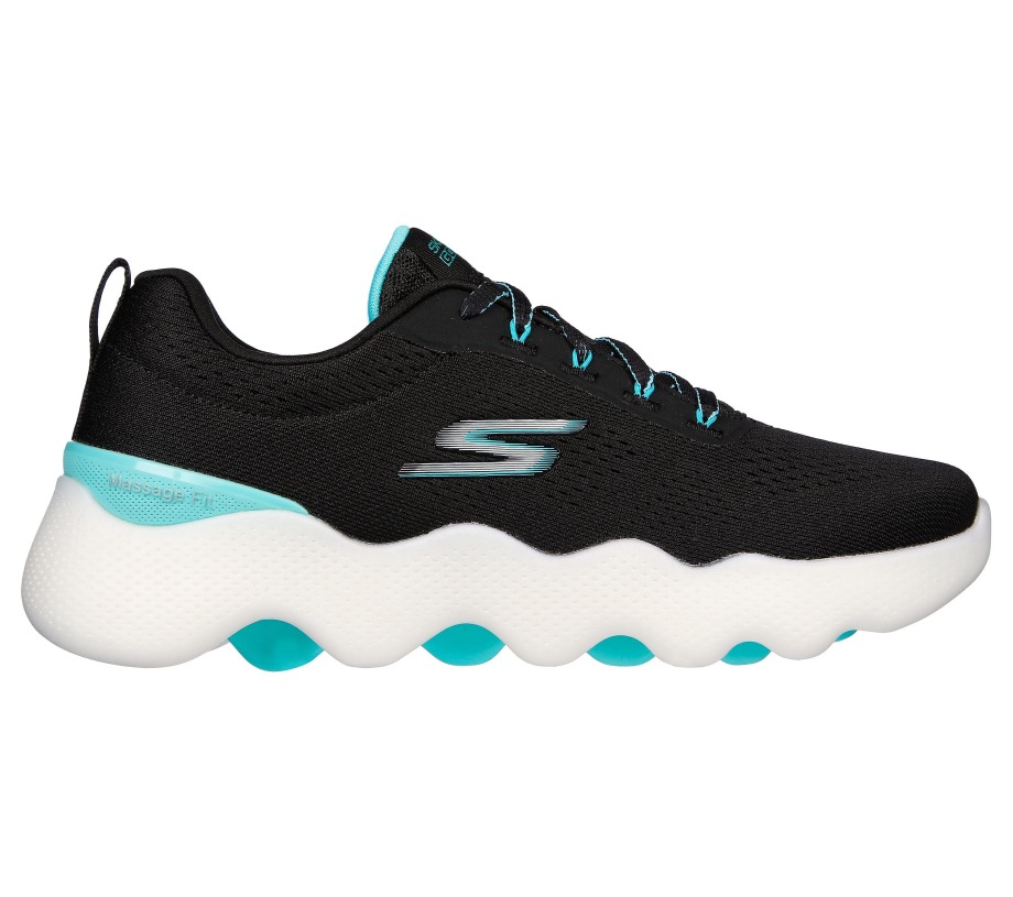 GO WALK Massage Fit Skechers Black Turquoise