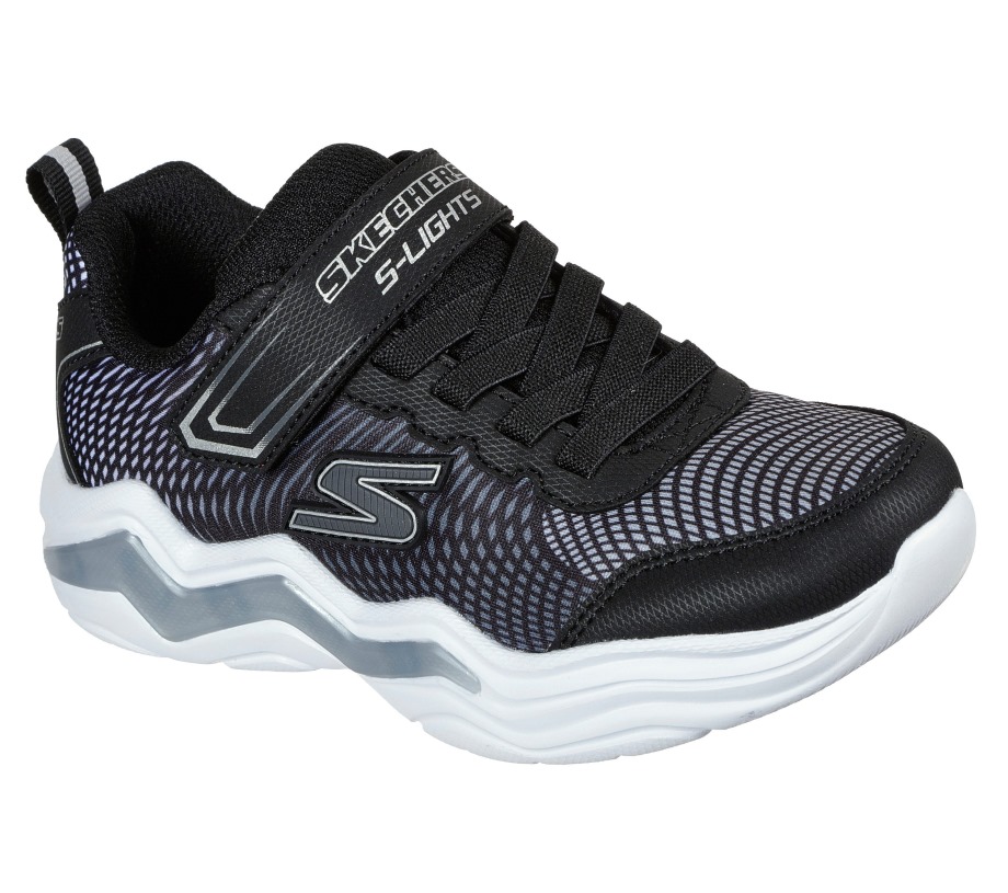 S Lights Erupters IV Black Silver Skechers