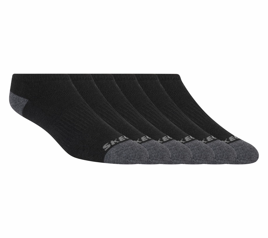 Skechers 6 Pack Low Cut Walking Socks Black