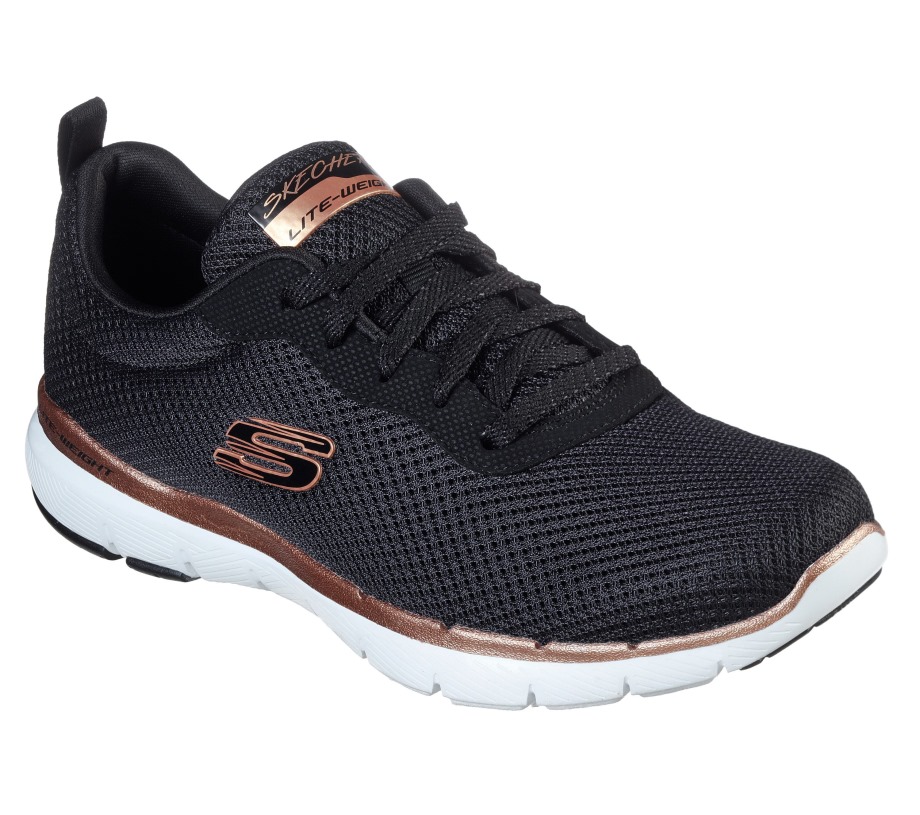 Flex Appeal 3.0 First Insight Black Rose Gold Skechers