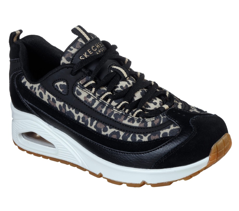 Uno Wild Streets Black Leopard Skechers