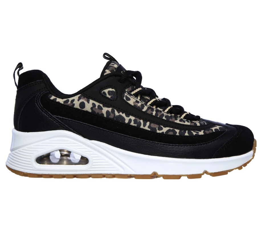 Uno Wild Streets Black Leopard Skechers