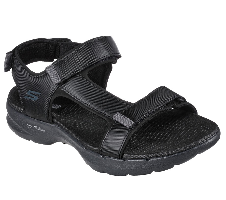 GO WALK 6 Sandal Black Gray Skechers
