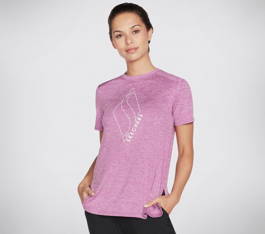 Apparel Diamond Blissful Tee Purple Hot Pink Skechers