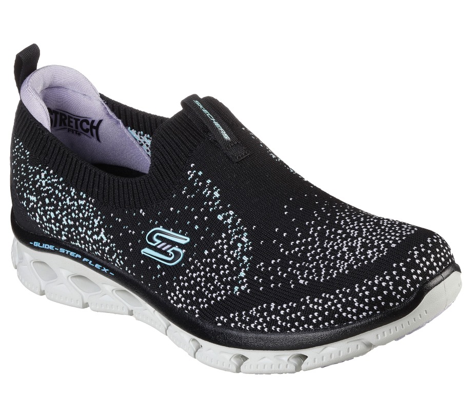 Glide-Step Flex Black Lavender Skechers