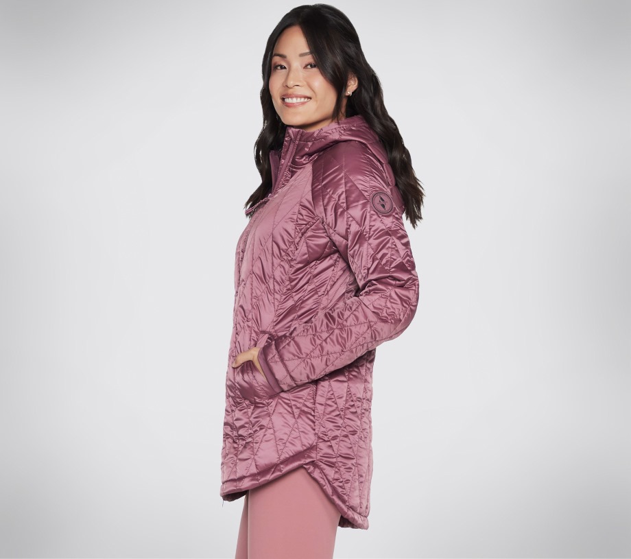 GOWALK Diamond Quilt Jacket Dark Mauve Skechers