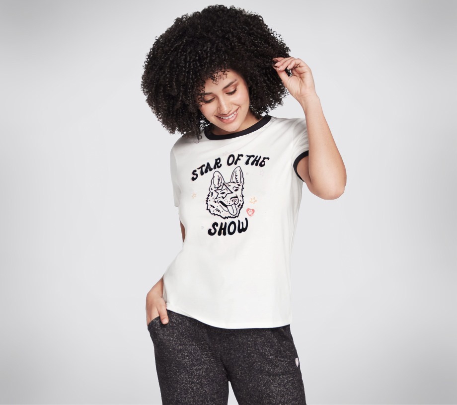 Skechers BOBS Star Ringer Tee Off White