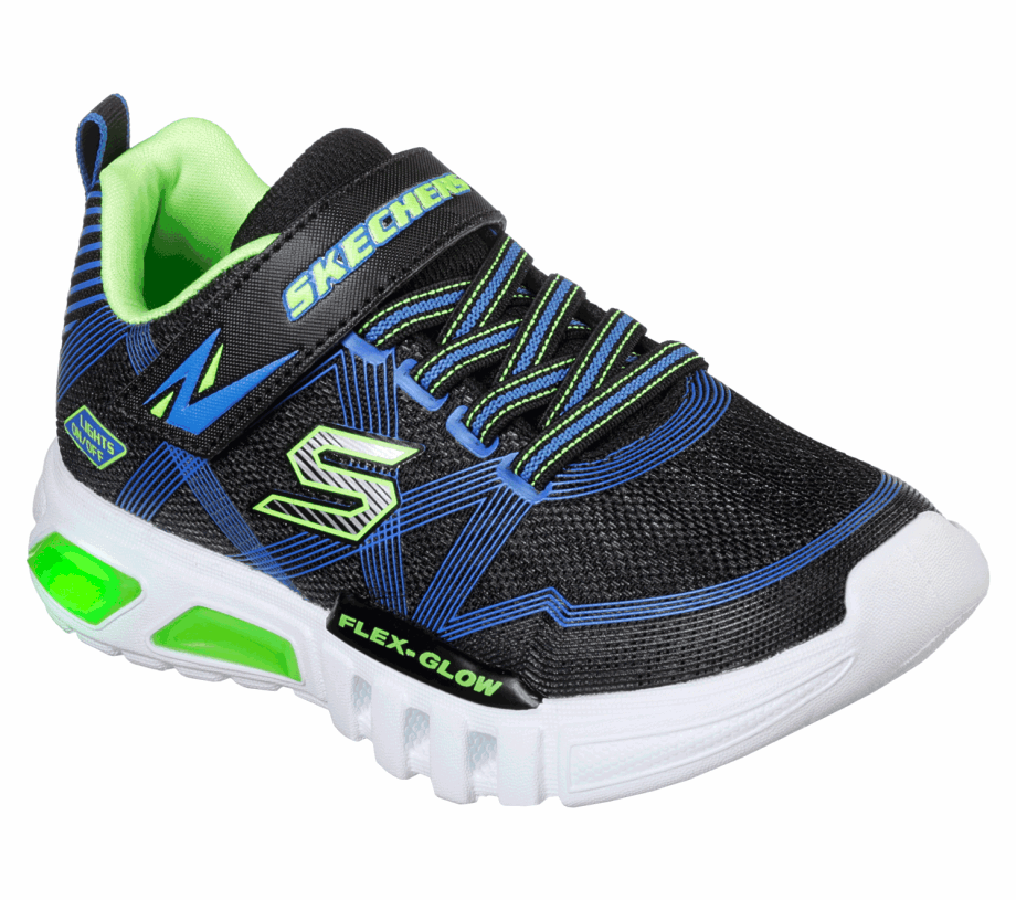 S Lights Flex-Glow Skechers Black Lime