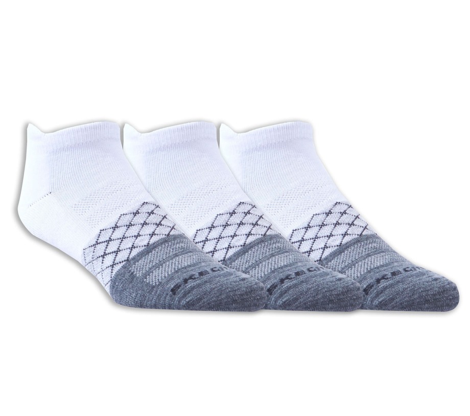 3 Pack Diamond Arch Socks Skechers White Black