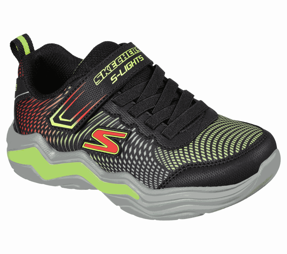 S Lights Erupters IV Skechers Black Lime