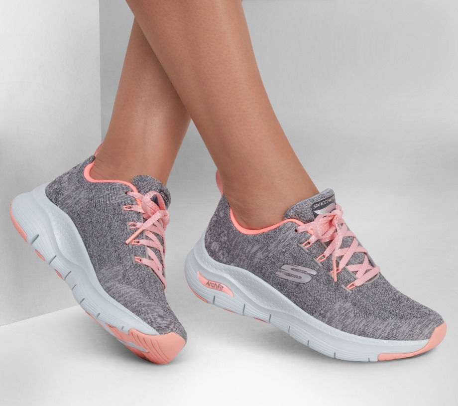 Skechers Arch Fit Comfy Wave Gray Pink
