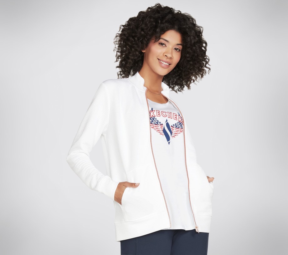 Skechers The Hoodless Hoodie GO WALK Everywhere Jacket White