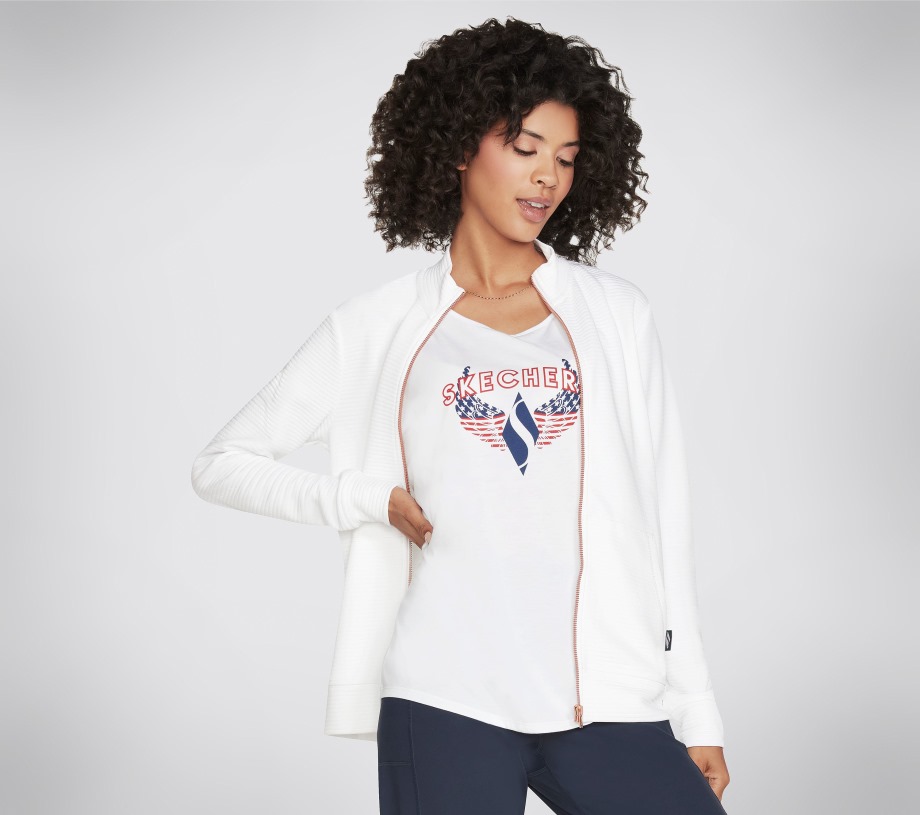 Skechers The Hoodless Hoodie GO WALK Everywhere Jacket White