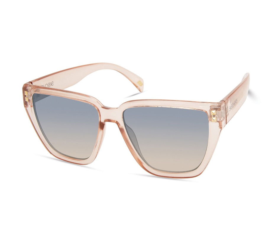Modified Square Metal Studs Sunglasses Skechers Pink