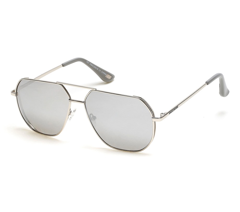 Metal Aviator Sunglasses Skechers Silver
