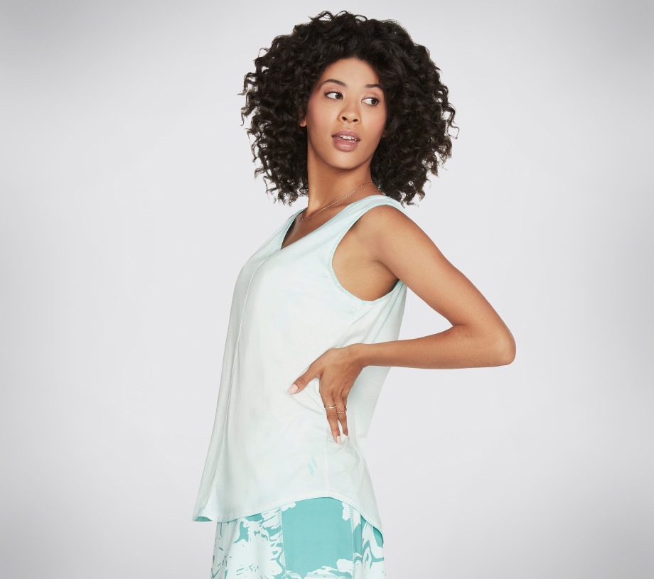 Skechers Diamond Wash Hatha V-neck Tank Aqua