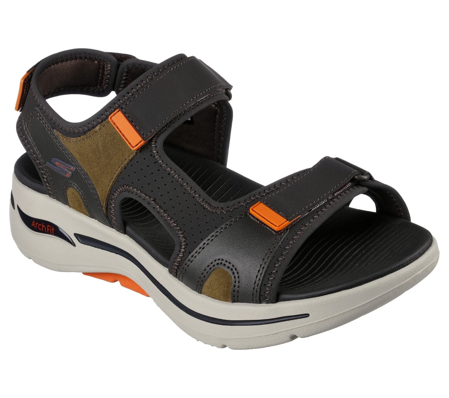 GOwalk Arch Fit Mission Olive Orange Skechers
