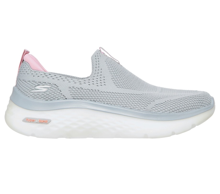 GOwalk Hyper Burst Solar Winds Gray Pink Skechers