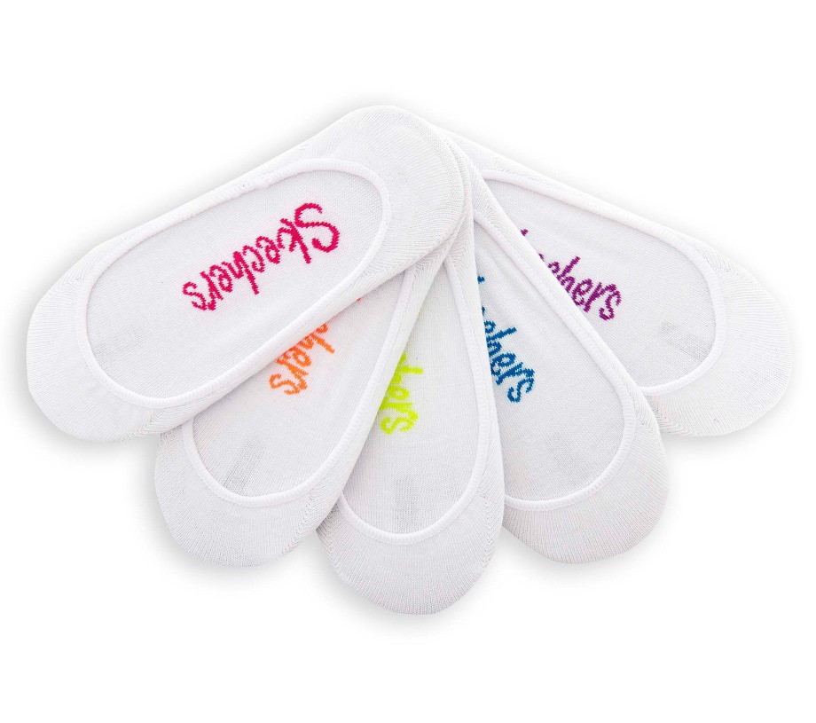 5 Pack Superlow Sport Liner Socks Skechers White