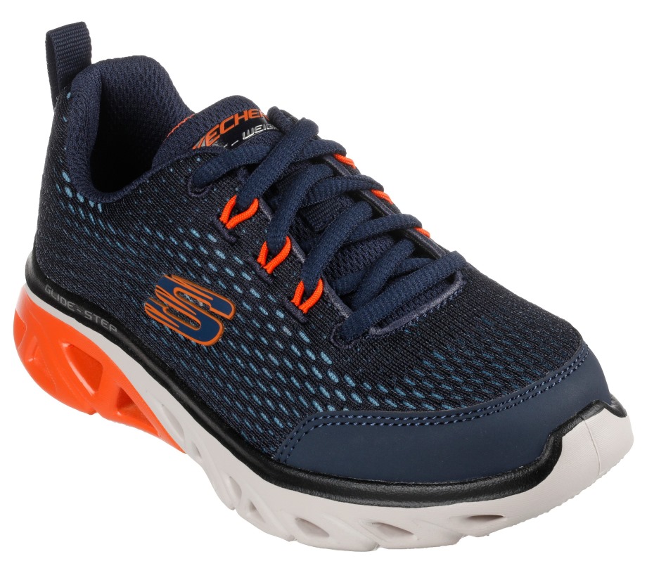 Glide-Step Sport Wave Heat Navy Orange Skechers