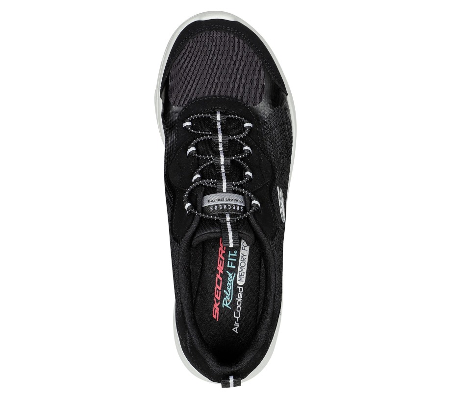 Relaxed Fit D'Lux Comfort Bliss Galore Black White Skechers
