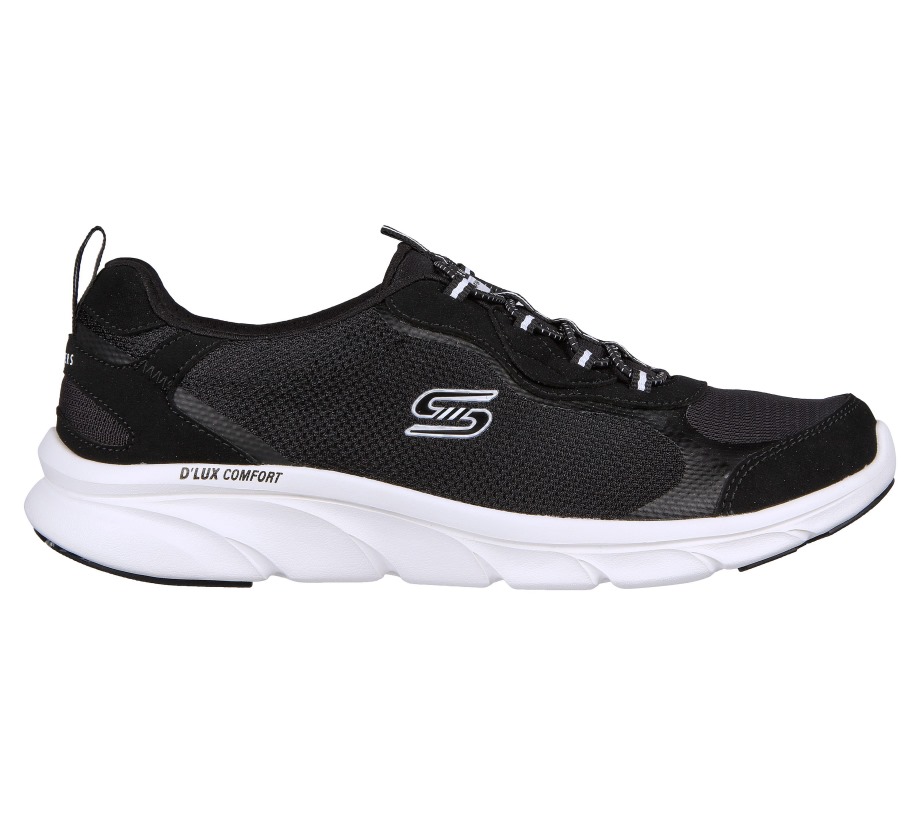 Relaxed Fit D'Lux Comfort Bliss Galore Black White Skechers