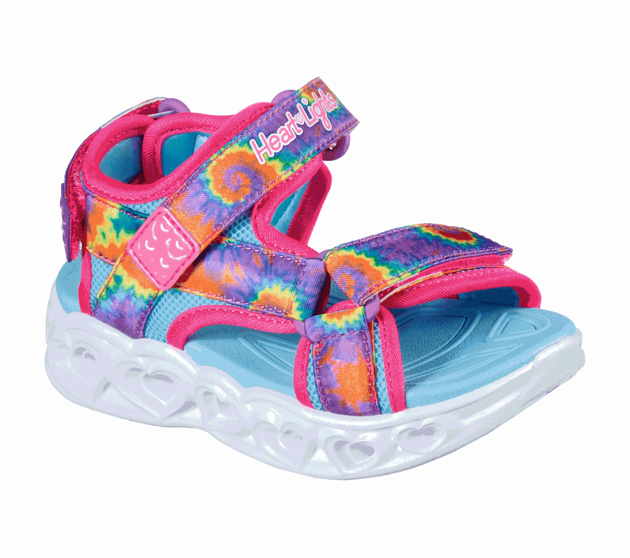 S Lights Heart Lights Sandal Color Groove Skechers Hot Pink Multi