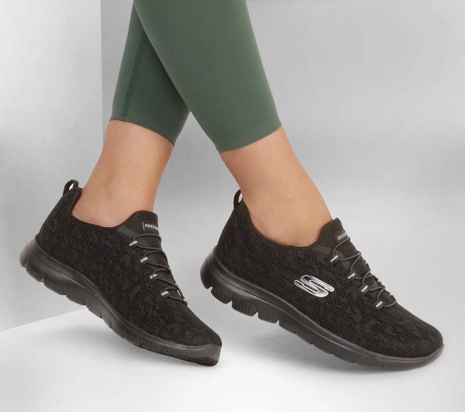 Summits Leopard Spot Black Skechers