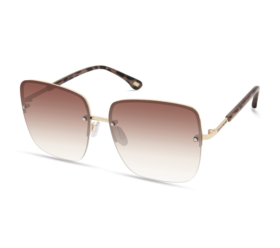 Oversized Square Sunglasses Gold Skechers