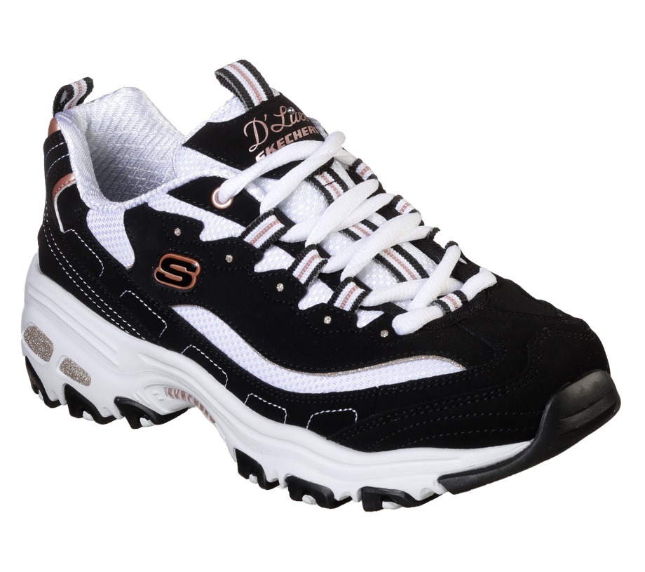 D'Lites Devoted Fan Black Rose Gold Skechers
