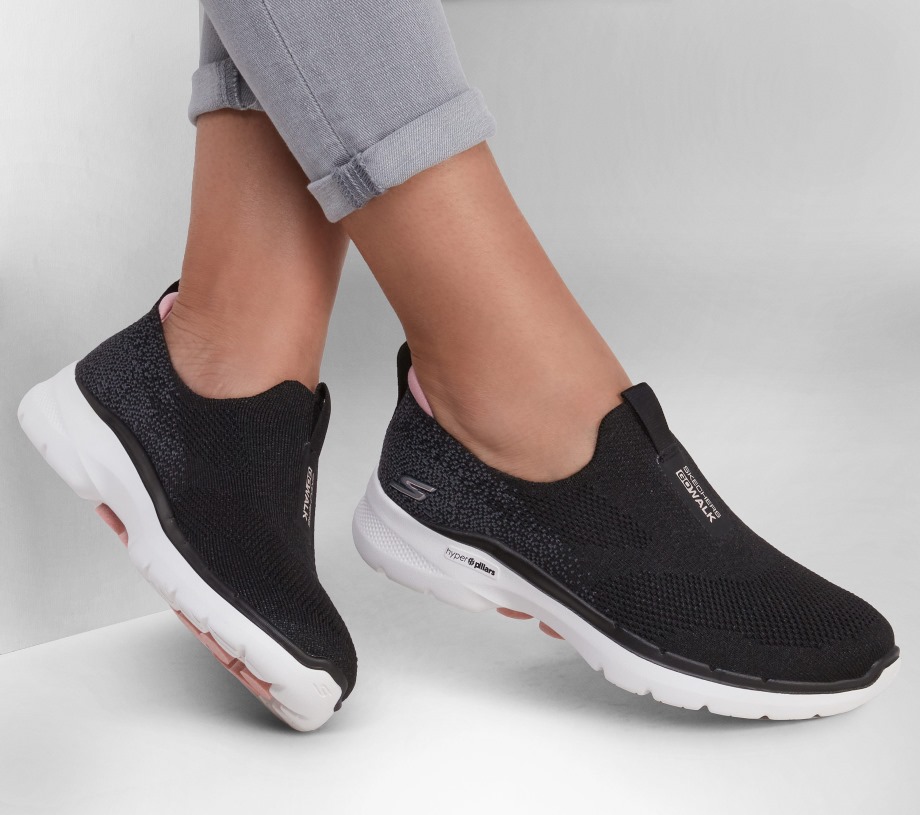 Skechers GOwalk 6 Glimmering Black Pink