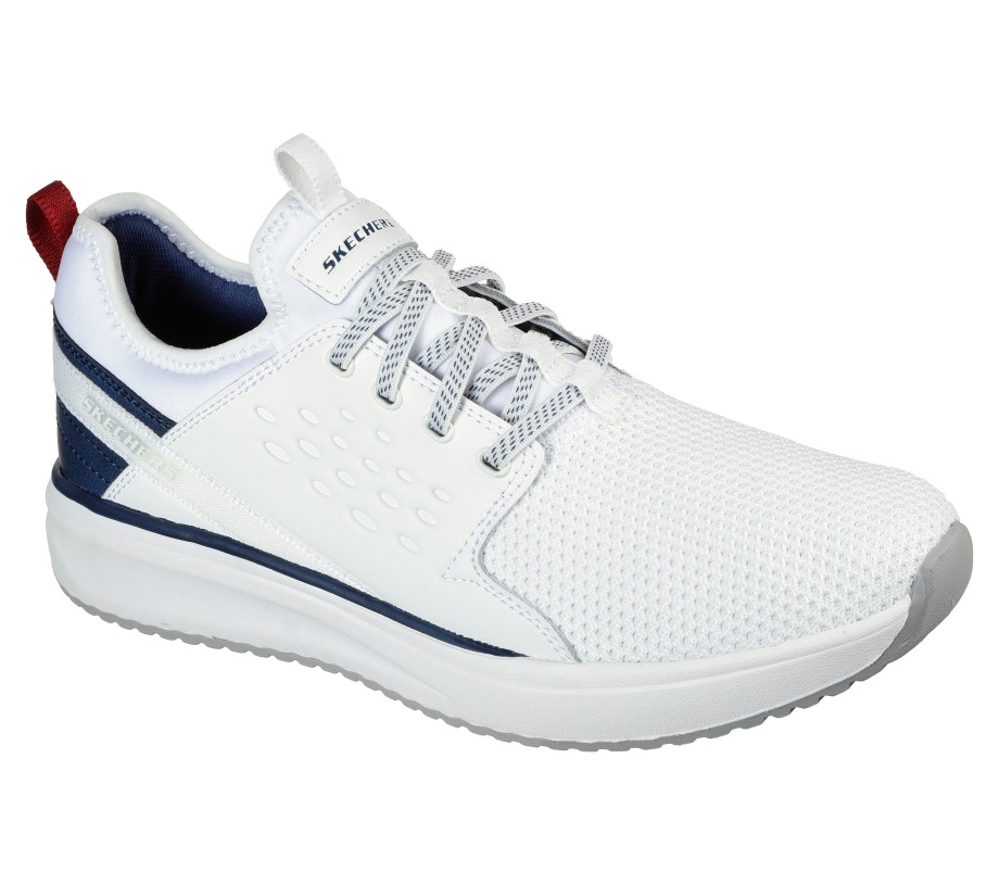 Relaxed Fit Crowder Colton White Navy Skechers