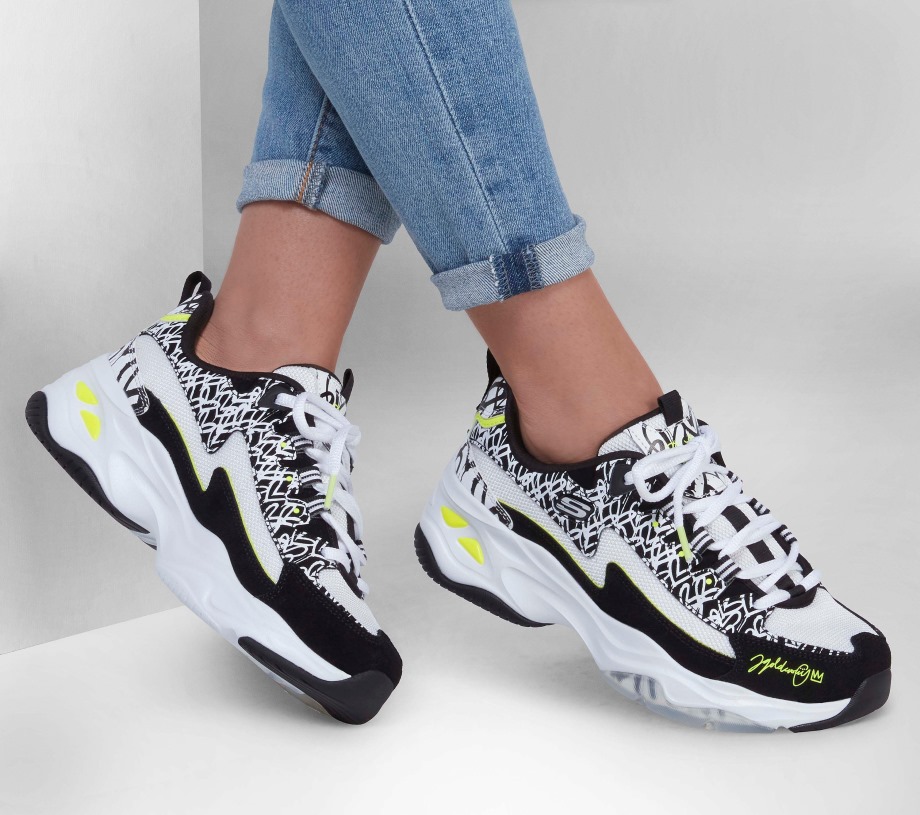 x JGoldcrown D'Lites 4.0 Bold Days Skechers Black White