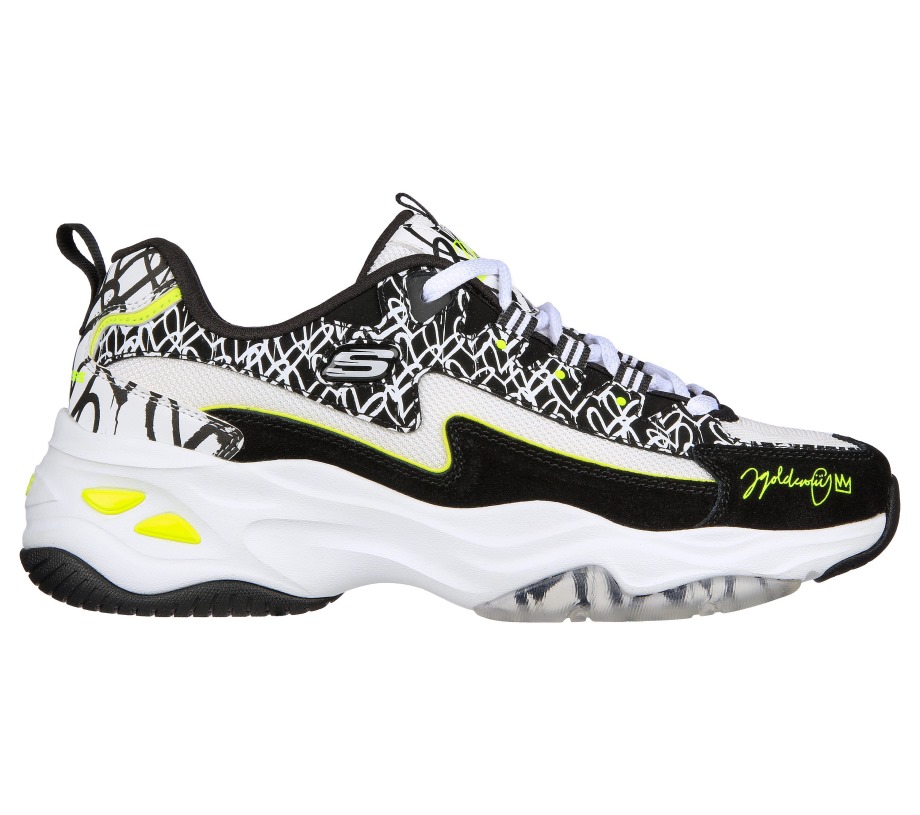 x JGoldcrown D'Lites 4.0 Bold Days Skechers Black White