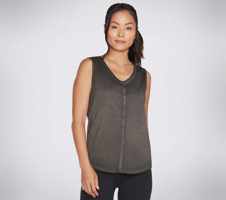 Diamond Wash Hatha V-neck Tank Skechers Black