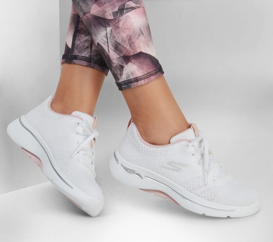 Skechers GOwalk Arch Fit Unify White Light Pink