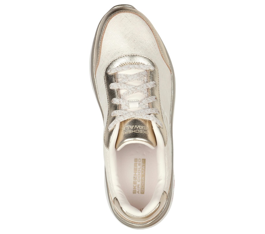 Skechers Luxe Collection GO WALK Hyper Burst Giselle White Gold