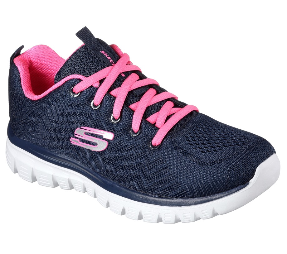 Graceful Get Connected Skechers Navy Hot Pink